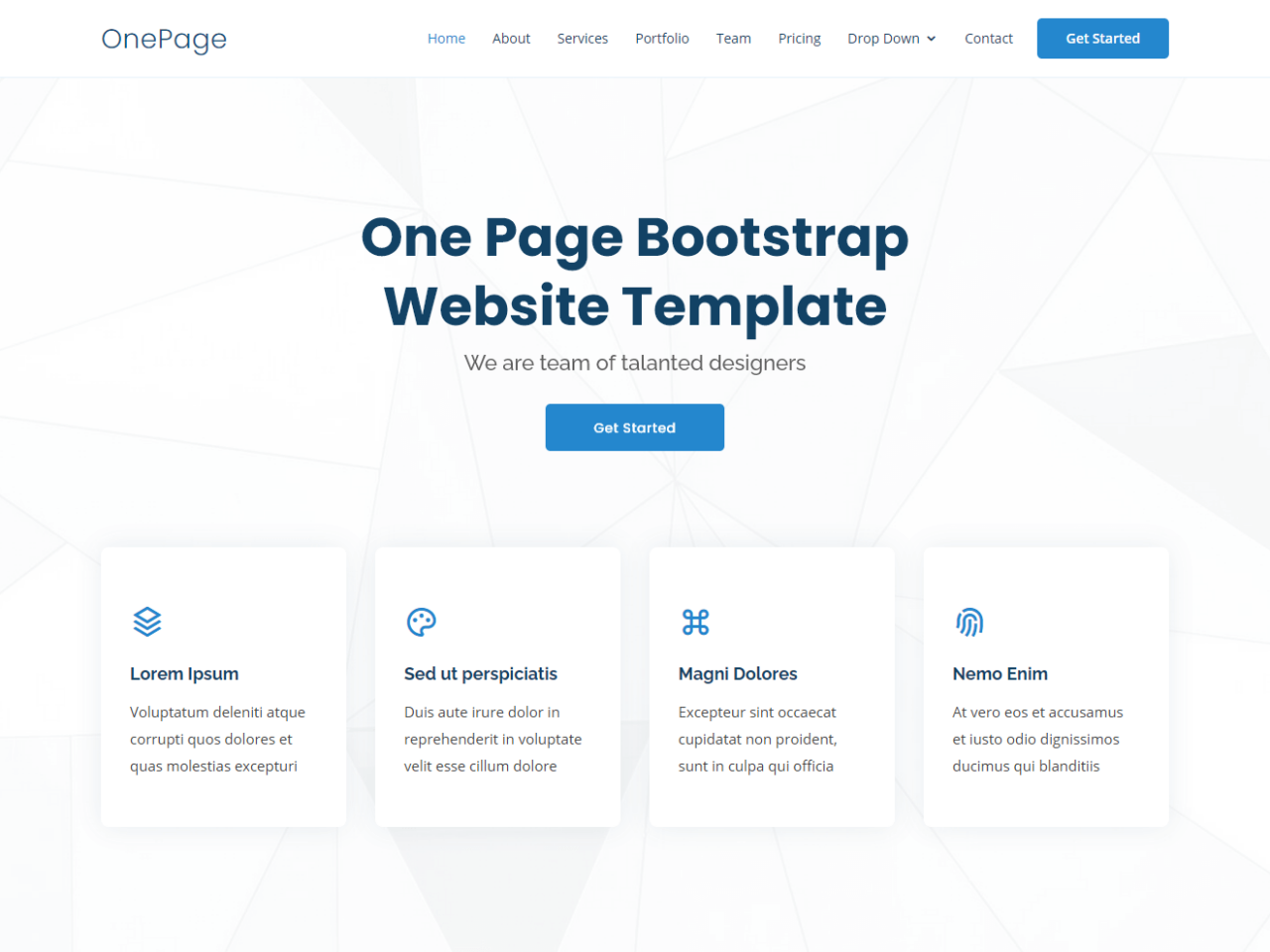 OnePage是一个多用途的Bootstrap单页网站模板